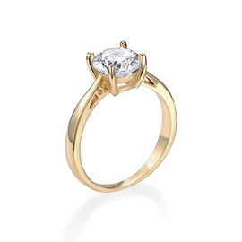 Ladies Ring 9 Carat Gold on Sterling Solid 925 Silver 2 Carat Simulated Diamond Ring Size K - U (Q)