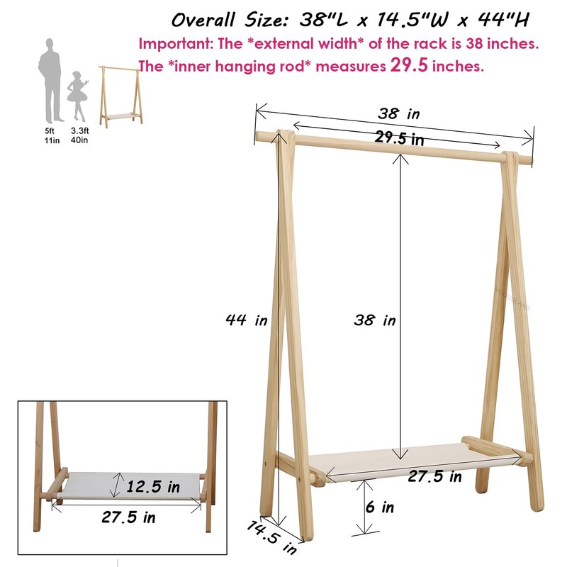 VOGUSLAND Dress up Rack, Child Garment Rack, Kids Clothing Rack