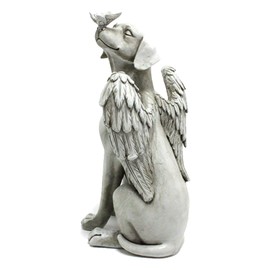 Angel Dog Memorial Statue, Hand Carved Vivid and Exquisite Pet Memorial Stone Made of Resin, Suitable for Outdoor Gardens
