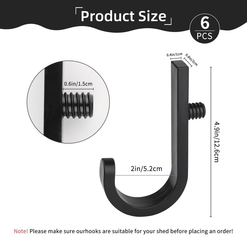 ARPOVIST 6 Pcs Storage Shed Tool Hooks,Compatible with Suncast &