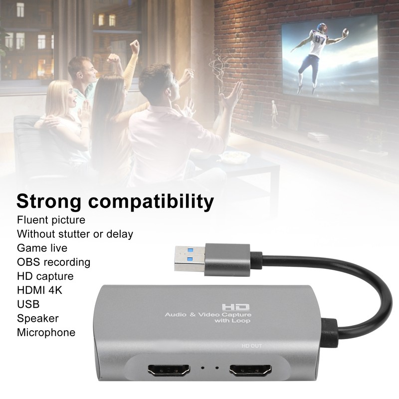 HD Audio Video Capture HDMI to HDMI 4K USB2.0 1080P