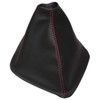 AERZETIX: Gear Stick Gaiter Faux Leather Black with Red Stitching