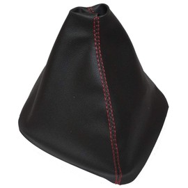 AERZETIX: Gear Stick Gaiter Faux Leather Black with Red Stitching