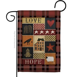 Breeze Decor G150070-BO Primitive Collage Love Hope Inspirational Sweet Home Decorative Vertical, Garden Flag 13"x 18.5", Multi-Color