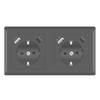 Sasudose Double Socket with USB C Connection, 2-Way Schuko USB