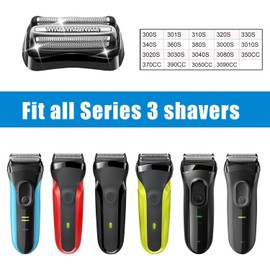 Series 3 32B Replacement Razor Head Compatible with Braun S3 3040s 3000s 3050cc 3010s 3070cc 3080s 3090s 310s 3020s 330s 370cc-4 380s-4