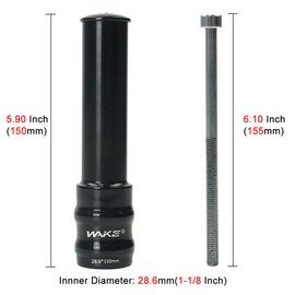 LITEONE Bike Handlebar Extender Bicycle Fork Stem Riser Mountain Bike Handle Bar Extension for Mountain Bike, Road Bike, Mtb, Bmx, 150mm Height (Aluminium Alloy, Adjustable, Black)