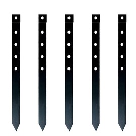 24Pcs Metal Garden Landscape Edging Stakes Black,10in anchoring Stakes Landscape Anchoring Spikes for Terrace Board, Grass Barrier, Landscape Edging Coil, Garden Liner, Bender Board