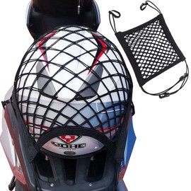 Motorcycle Cargo Net - Luggage Strap Rack Expansion Organizer Net for Cargo Helmet Net - Suitable for Motorcycle Bike Trailer