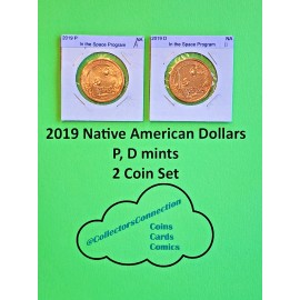 2019 PD  2 Coins $1 Native American- From Mint Bags