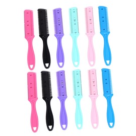 Healvian Hair Thinning Cutting Comb Set 12pcs Double-sided Plastic Razor for Lady's Hair Styling