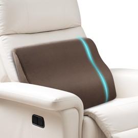 SofGlowly Lumbar Support Pillow for Recliner,Large Memory Foam Back Support Cushion for Sofa & Gaming Chair, Ergonomic Backrest Pillow Comfortable Couch Cushion with Machine Washable Cover,Coffee