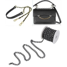 16.4 Feet Aluminum Black Chain for Jewelry Making, Curb Chains Metal Craft Chain Link Chain Roll Supplies