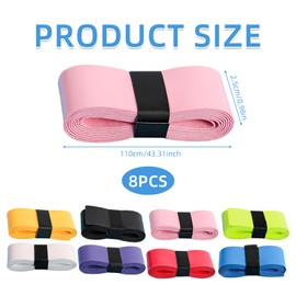 8 Pcs Badminton Racket Grip Tape, Badminton Racket Grip Tape, Super Breathable Perforated Grips, PU Racquet Rackets Overgrip Anti Slip Perforated Super Absorbent Grips for Tennis Rackets (8 Colors)