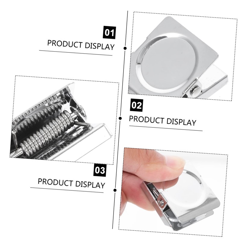 jojofuny 6Pcs Magnetic Clips for Refrigerator Strong Metal Memo Clips