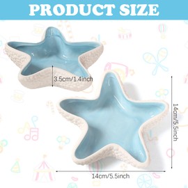 UgyDuky Starfish Jewelry Holder Dish Ceramic Starfish Jewelry Dish Tray Small Shell Ring Dish Trinket Tray Bathroom Jewelry Tray Key Dish for Rings Earrings Necklaces Jewelry