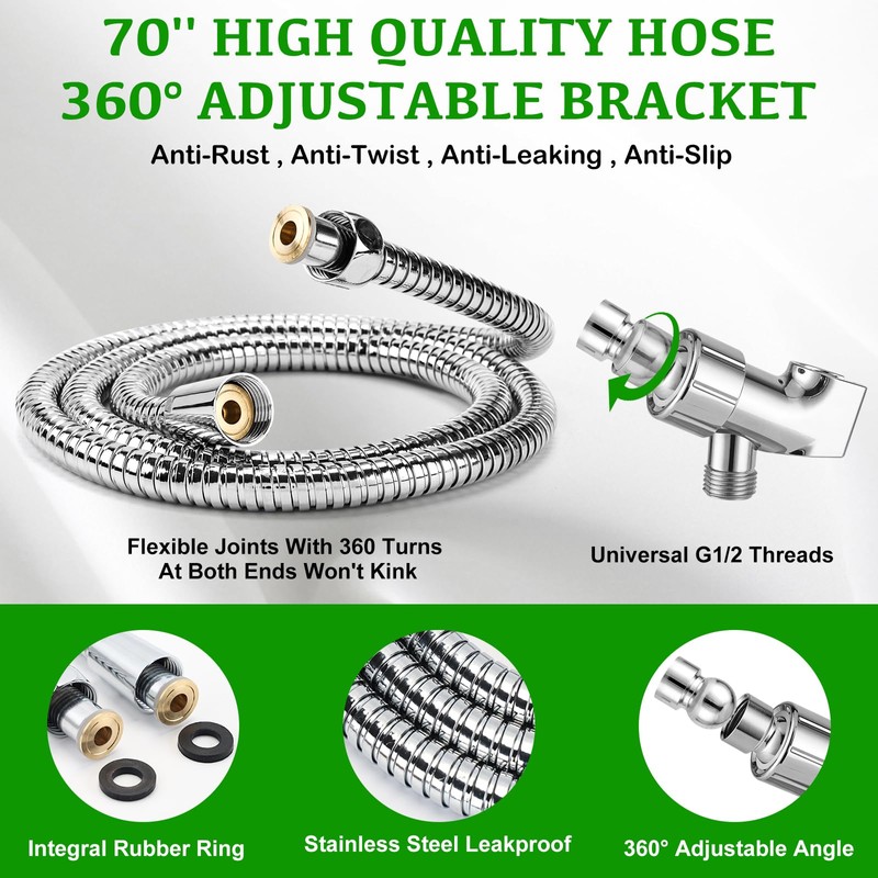 OHDAY® High Pressure Shower Head with Handheld Built-in Power Wash