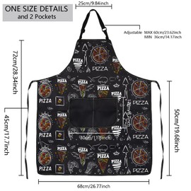 ENSIANTH Pizza Apron Funny Pizza Gift for Pizza Maker Apron Pizza Loves Gift Pizza Chef Apron Foodies Cooking Apron with Pockets (pizza apron)