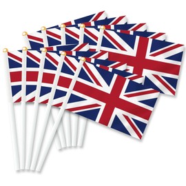 10 PCS British Handheld Small Flag, British Hand held Mini Decor Decoration Banner