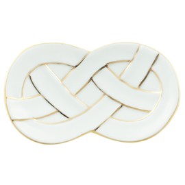 24to3 465755 Nishitomi Pottery Arita Ware Plate, Tansei Kiln, Awaji Knot, Small Plate, Plate, Diameter Approx. 4.3 inches (11 cm), Gold, Christmas, New Year, New Year, Dinnerware, Made in Japan