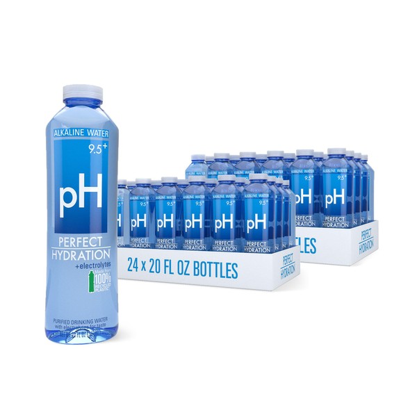 Perfect Hydration 9.5+ pH Alkaline Drinking Water, 20-Ounce Bottle, Case