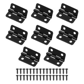 M METERXITY 8-Pack Door Hinges, 3/4in (18mm) Electroplated Iron Interior Door Folding Butt Mini Hinges with Screw for Wooden Box/Jewelry Box/Cabinet [Black]
