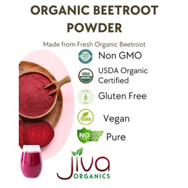 Jiva Organics Beet Root Powder 1.25 LB Bulk Bag - for Baking & Smoothies - Pure & Natural, Non-GMO, Vegan