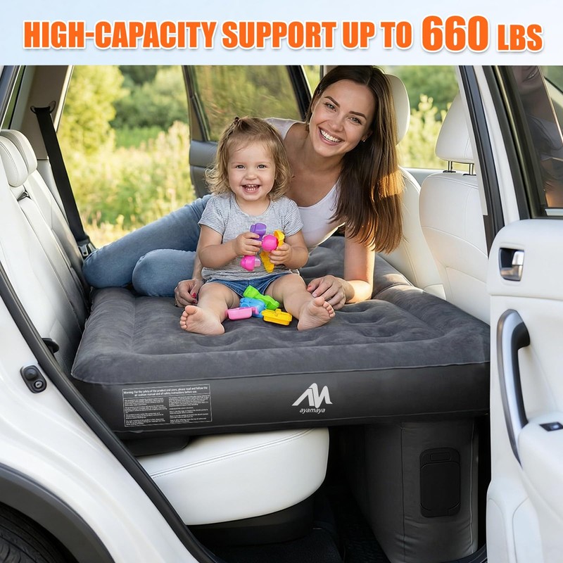 AYAMAYA Car Air Mattress Back Seat with Built-in Rechargeable Air