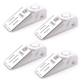 EMDMAK Door Stop Alarm with 120DB Siren Door Stop for Home & Travel (White) (Pack of 4)
