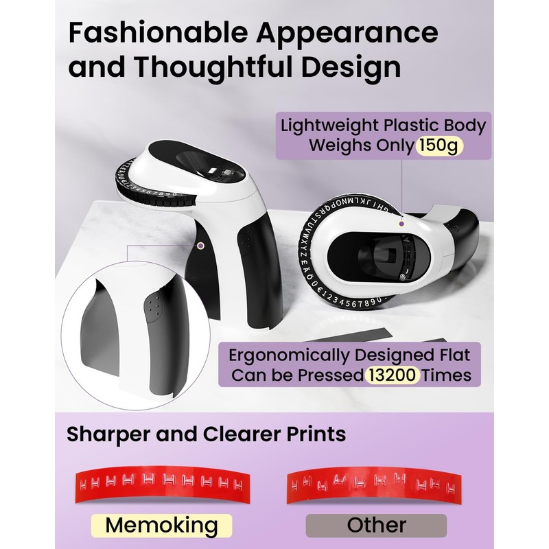 Memoking Embossing Label Maker Machine-E975 3D Embossed Label Maker with