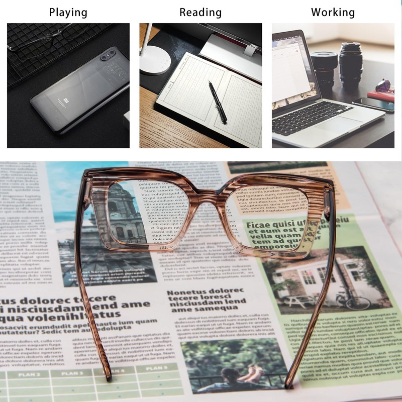 KoKoBin 3 Pack Square Frame Oprah Style Reading Glasses for