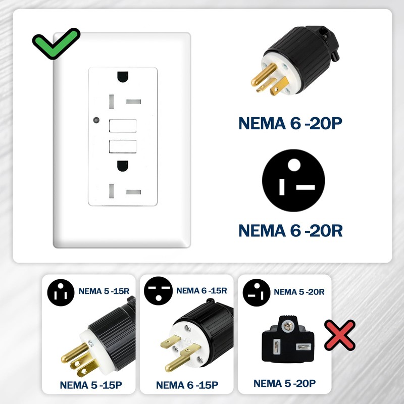 EP 6 Ft 12/3 SJTW Outdoor Extension Cord NEMA 6-20