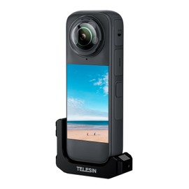 TELESIN Aluminum Alloy Mount L-Bracket for Insta 360 X4, 90° Vertical/Horizontal Bracket Adapter Expandable Cold Shoe Mount with 1/4" Screw Hole, Compatible with AC/ACE Quick-Release