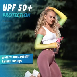 Tisancy 12 Pairs Women Farmers Sleeves UV Sun Protection Arm Sleeve Cooling Cover Gardening Sleeves for Sports 21inch (Cute Style)