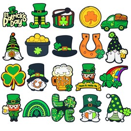 Charms Happy Easter St. Patricks Day Shoes Charms for Girls Kids Boys Adults Cute Charms for Shoes Decoration Party Favor (20Pcs St. Patricks Day)