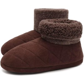 COFACE Men's Slippers, Cold Protection, Room Shoes, Warm, Large Size, AR5893-brown