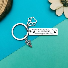 Veterinarian Appreciation Gifts Vet Tech Keychain Thank You Gift for Veterinary Tech Animal Rescue Veterinary Student Graduation Gift Animal Lovers Gift Veterinary Nurse Assistant Coworker Gifts