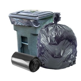 Plasticplace 95-96 Gallon Heavy Duty Trash Bags, Garbage Bags, Puncture-Resistant, Fits Rollaway Cans & Drums, Durable Large Plastic Bags (50 Count)