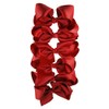 Set of 6 Large Grosgrain Hair Bows (Red)