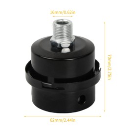 Pack of 2 Compressor Air Filter, 3/8 Inch 16 mm Thread Black Metal Air Compressor Air Filter, Compressor Silencer Filter, Intake Filter, Silencer for Air Compressor Replacement Parts