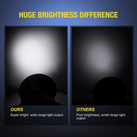 Nilight 2PCS 4" White Round LED Reverse Back Up Light w/Surface Mount Grommet Plugs Trailer Tail Lights for Truck Trailer RV Jeep