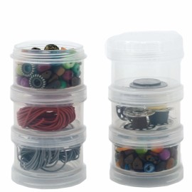 Paylak Storage Container Impact Resistant Stackable Clear Containers 6 For Beads Crafts
