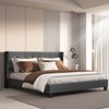 BONSOIR Queen Size Dark Grey Bed Frame Upholstered Traditional Low