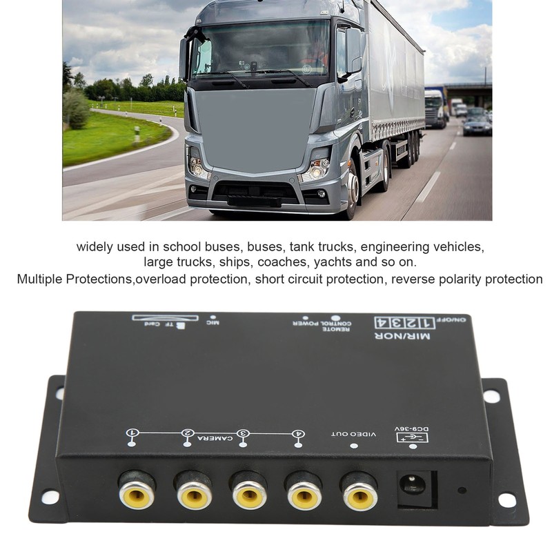 Vehicle Digital Video Recorder 4 Channel 720P DC9‑36V Universal Mini