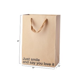 MilkToast Brands Just Smile And Say You Love It Funny Gift Bag, 2 Piece Set, Inappropriate Snarky Birthday Gift Wrapping