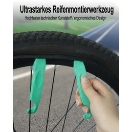 cycletour Flickzeug Fahrrad, Fahrrad Flickzeug Set mit Hochfesten Rutschfesten Reifenhebern und Reifenflicken, Fahrrad Flickzeug Geeignet für Mountainbikes und Rennräder