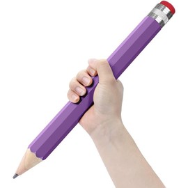 Giant Pencils for Prop/Gifts/Decor - 14 Inch  Wooden Big Novelty Pencil with Cap for Schools and Homes (Blue) - Color: Light Purple