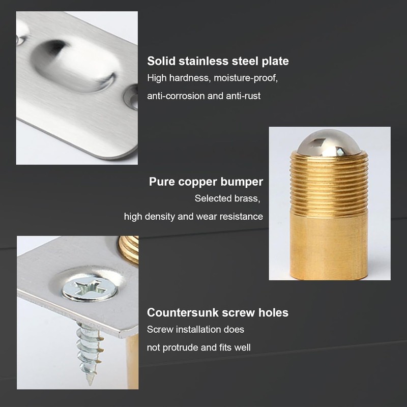 Magnetic Ball Door Catch, Grey, Concealed Hardware Lock for French