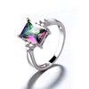 LAIFULA Rainbow Topaz Sapphire Anniversary July Gemstone Birthstone Rings in