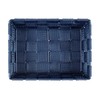 WENKO Adria Mini Dark Blue Storage Basket Rectangular Plastic Wicker